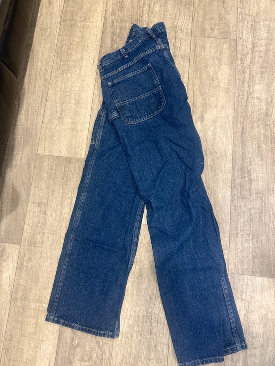 Men's Straight Dark Blue Carpenter-Style Jeans - Picture 2 of 2